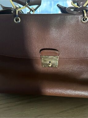 Marc Jacobs Brown Leather Handbag with Gold Hardware